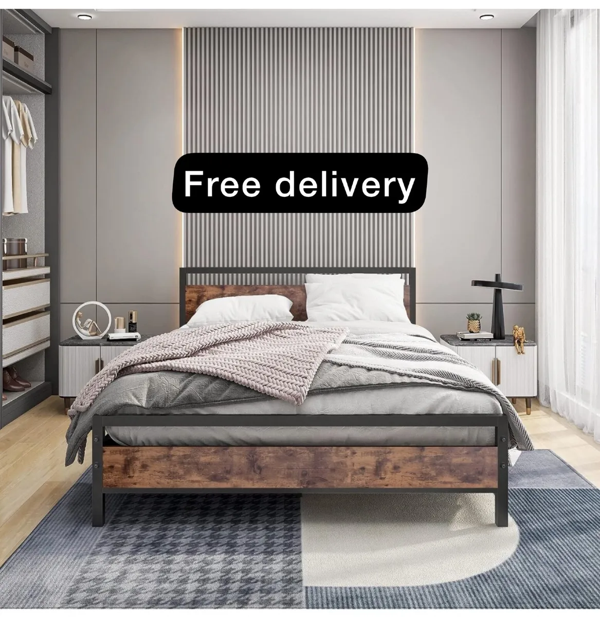 Queen size bed frame in deals store