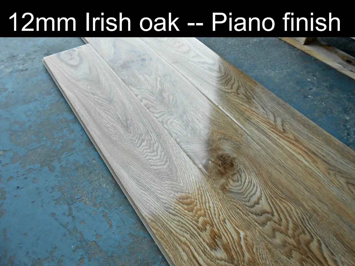 High gloss irish oak 12mm flooring - Image 1