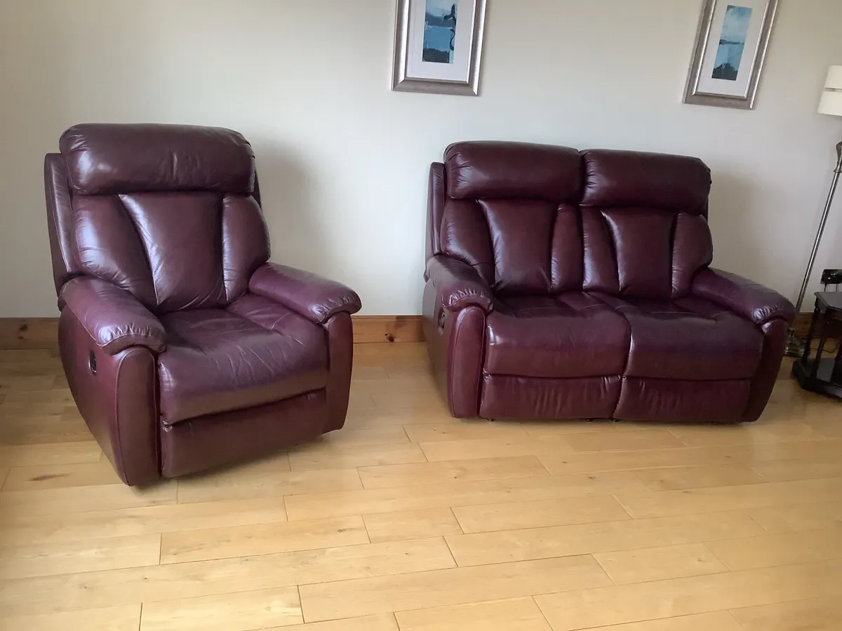 Reclining Leather sofa and chair