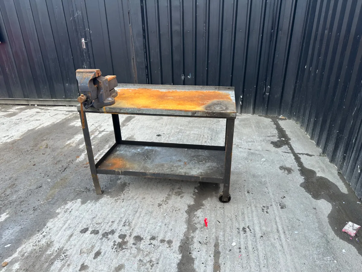 Steel Work Bench with Irwin Vice - Image 1