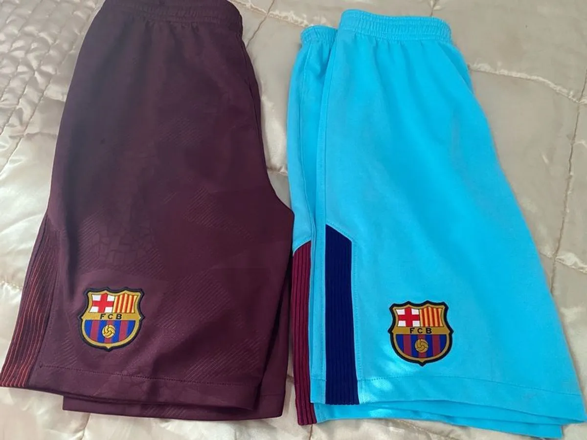 Boys FCB ( Barcelona) Football Shorts x 2 , aged 12-13