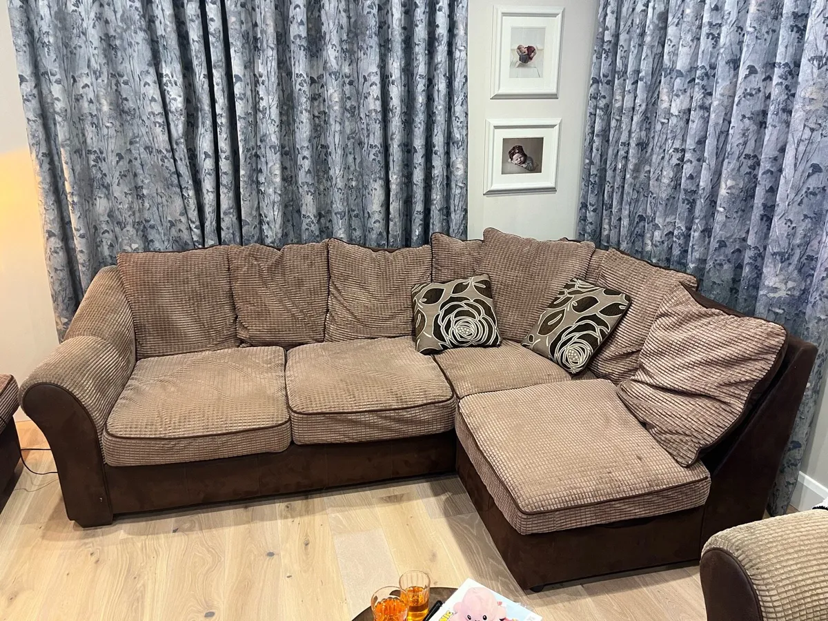 Corner couch, 2seater couch & footstool