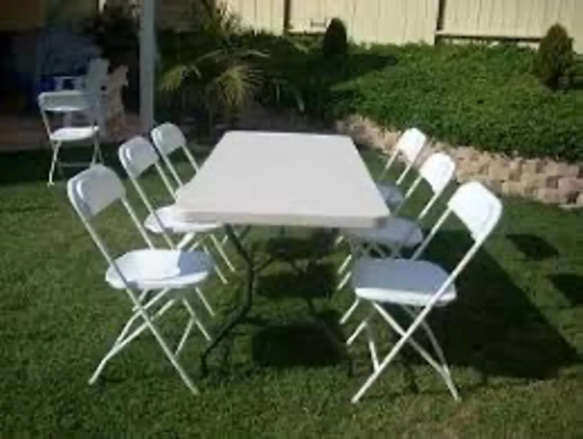 New 6ft Folding Table & 6 x Folding Chairs - Image 1