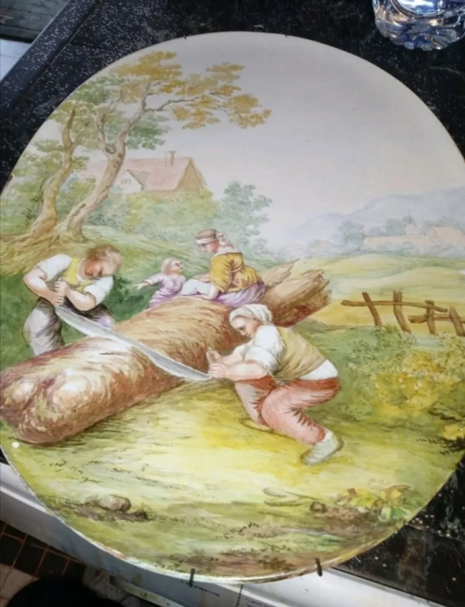 Antique hand painted wall plaque H. B Choisy