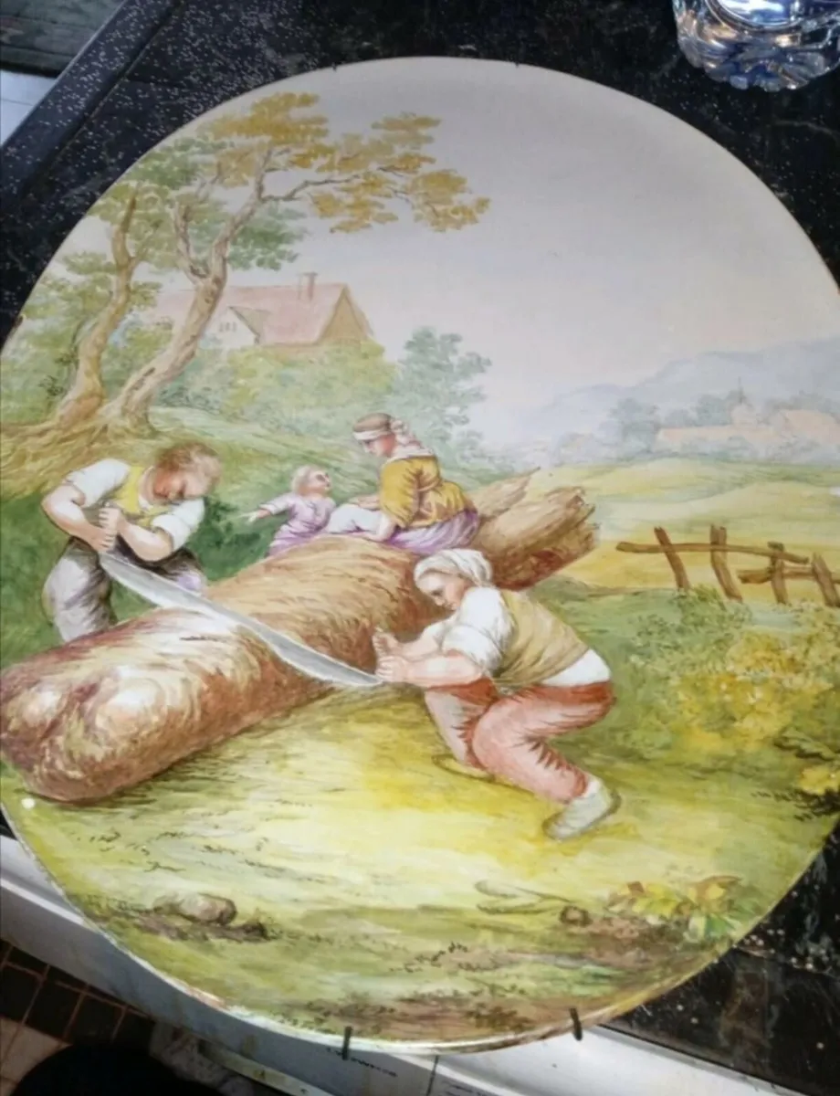 Antique hand painted wall plaque H. B Choisy - Image 1