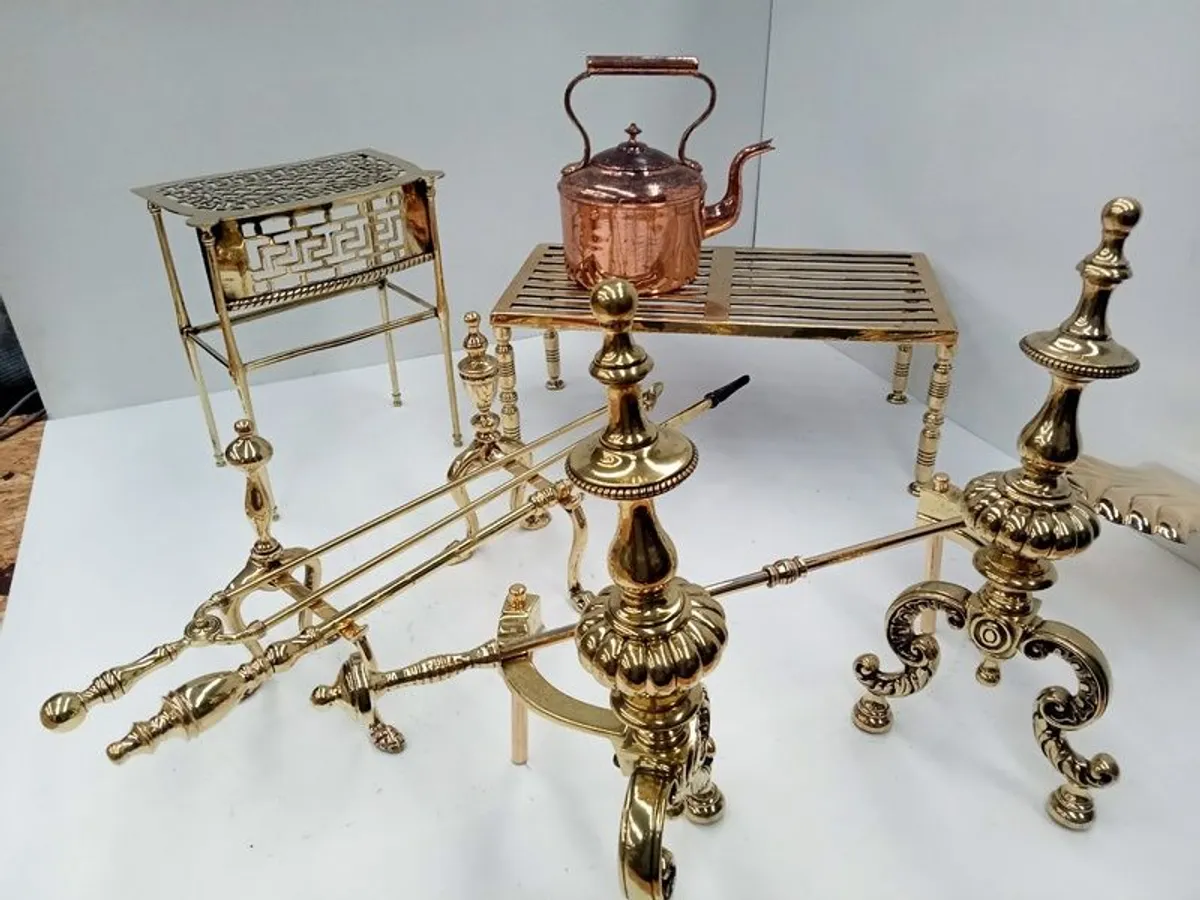 Victorian Brass Fireplace Tools and Accessories