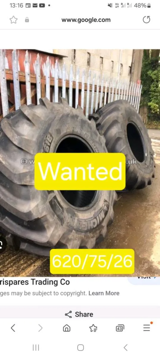 Tyres Wanted 620/75/26