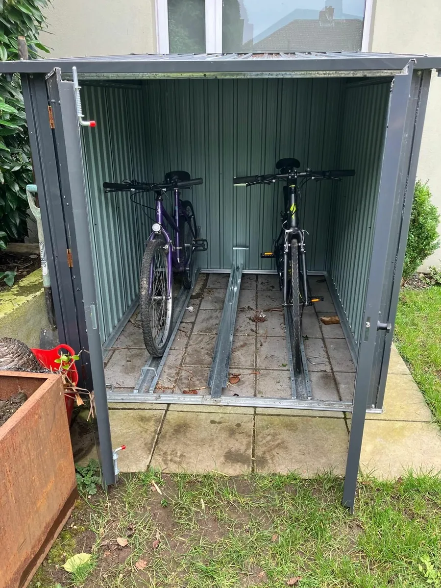 Metal store bicycle shed