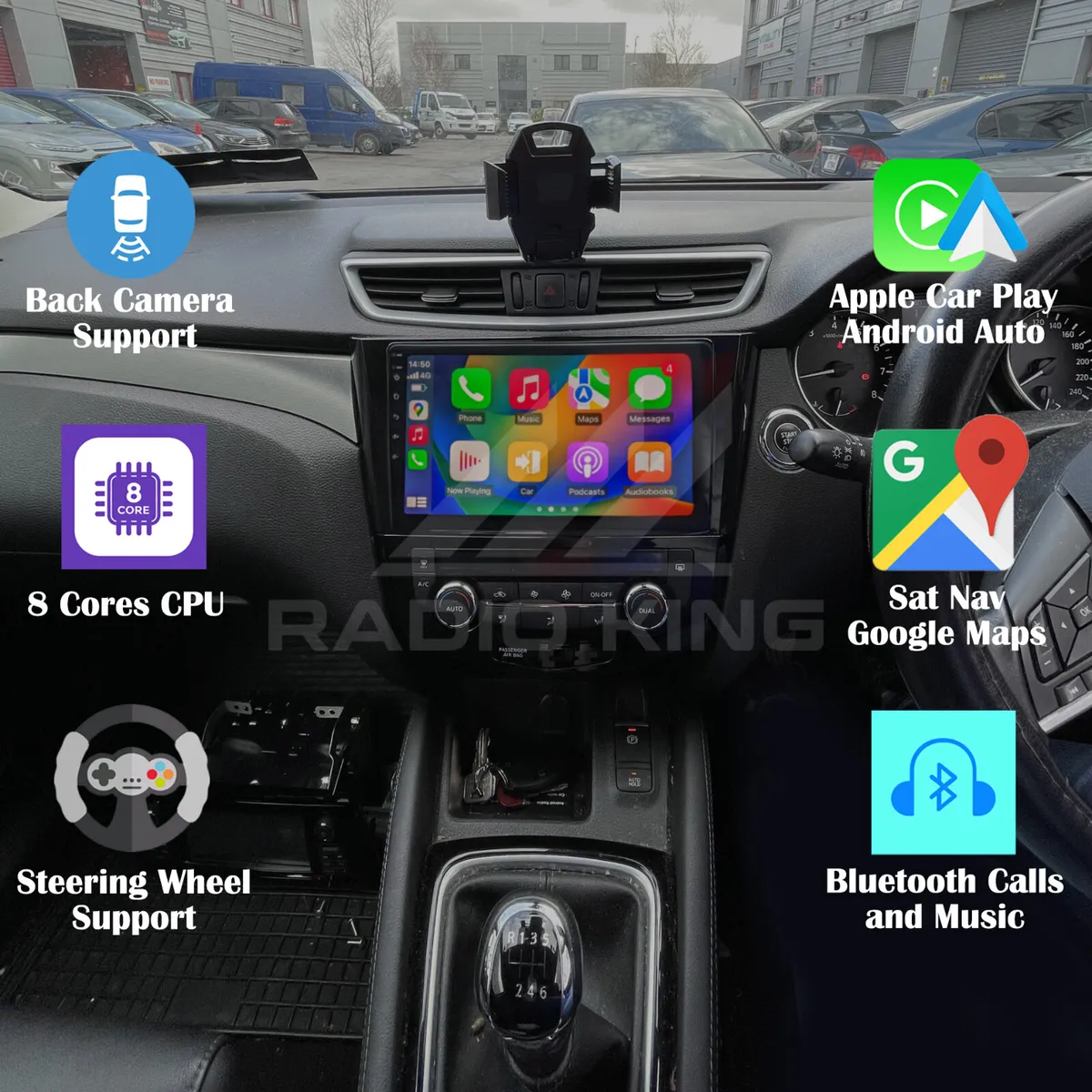 PREMIUM CARPLAY NISSAN QASHQAI ANDROID AUTO RADIO - Image 1