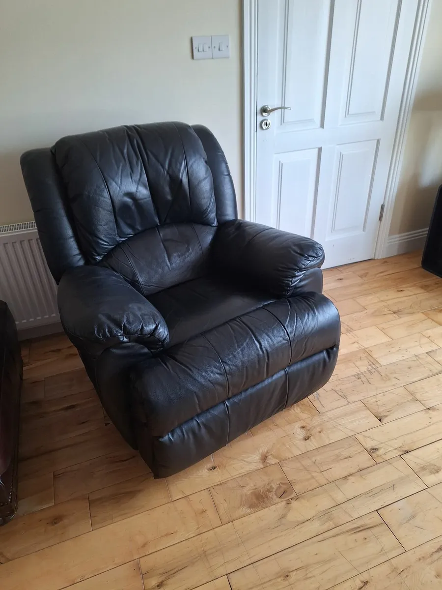 Genuine La-Z-Boy reclining leather armchair