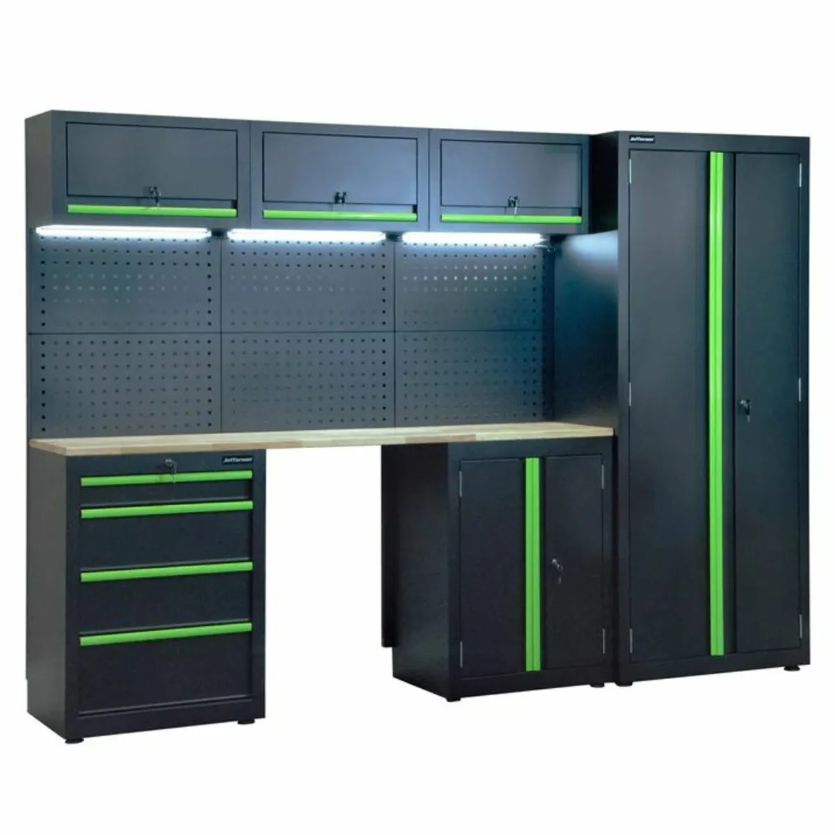 JEFFERSON MODULAR STORAGE SYSTEM COMBO C/W LED LIG