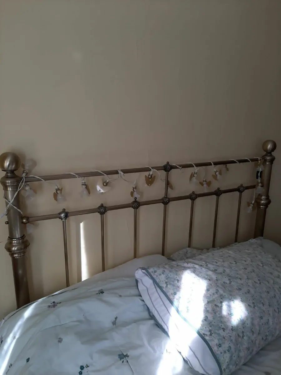 Brass deals headboard double