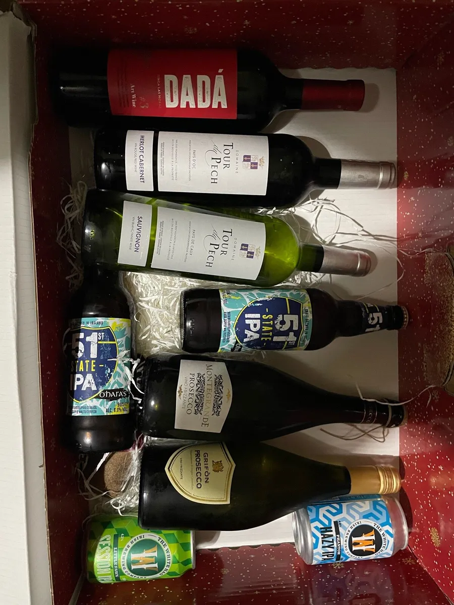 Set of bottle of wine and beer