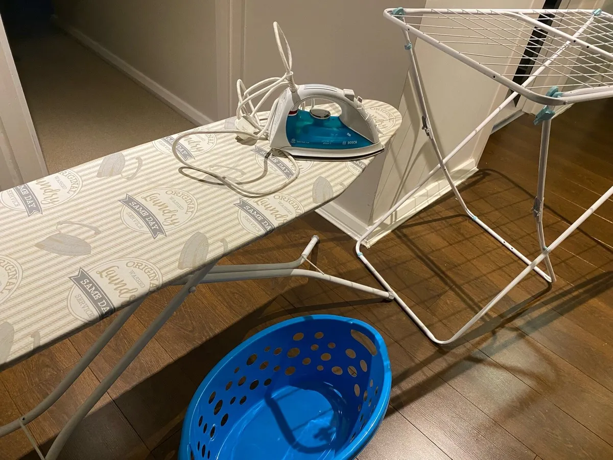 Iron, board , drying rack moving sale for sale in Co. Dublin for €40