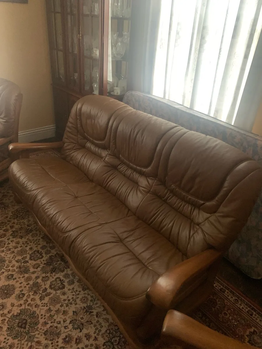Leather 3 + 1 + 1 Sofa Set - Image 4