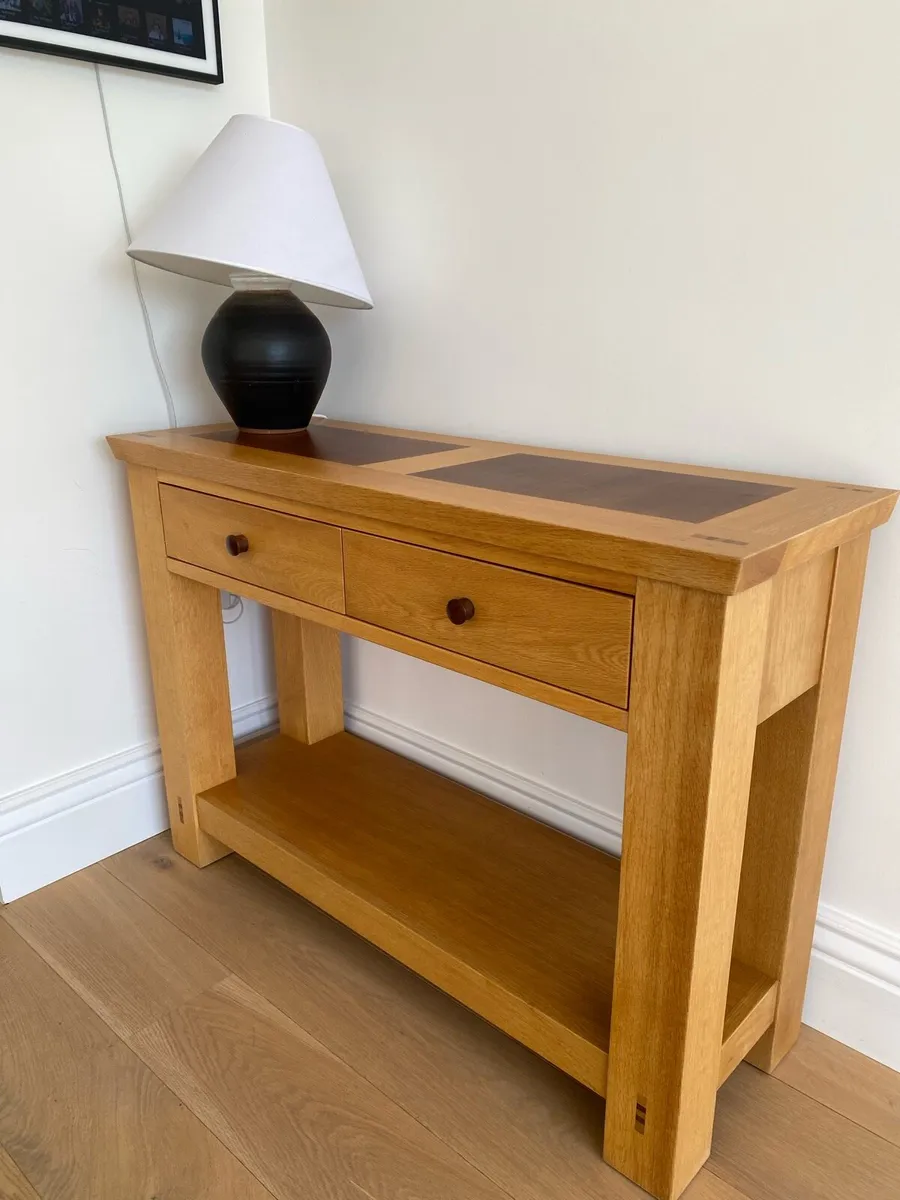 Solid oak console table - Image 1