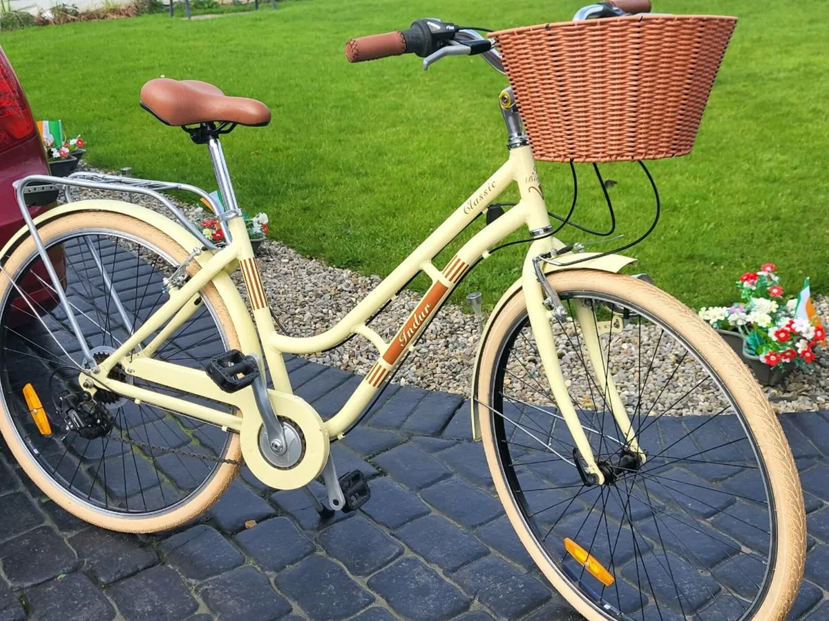 Green bike hot sale with basket