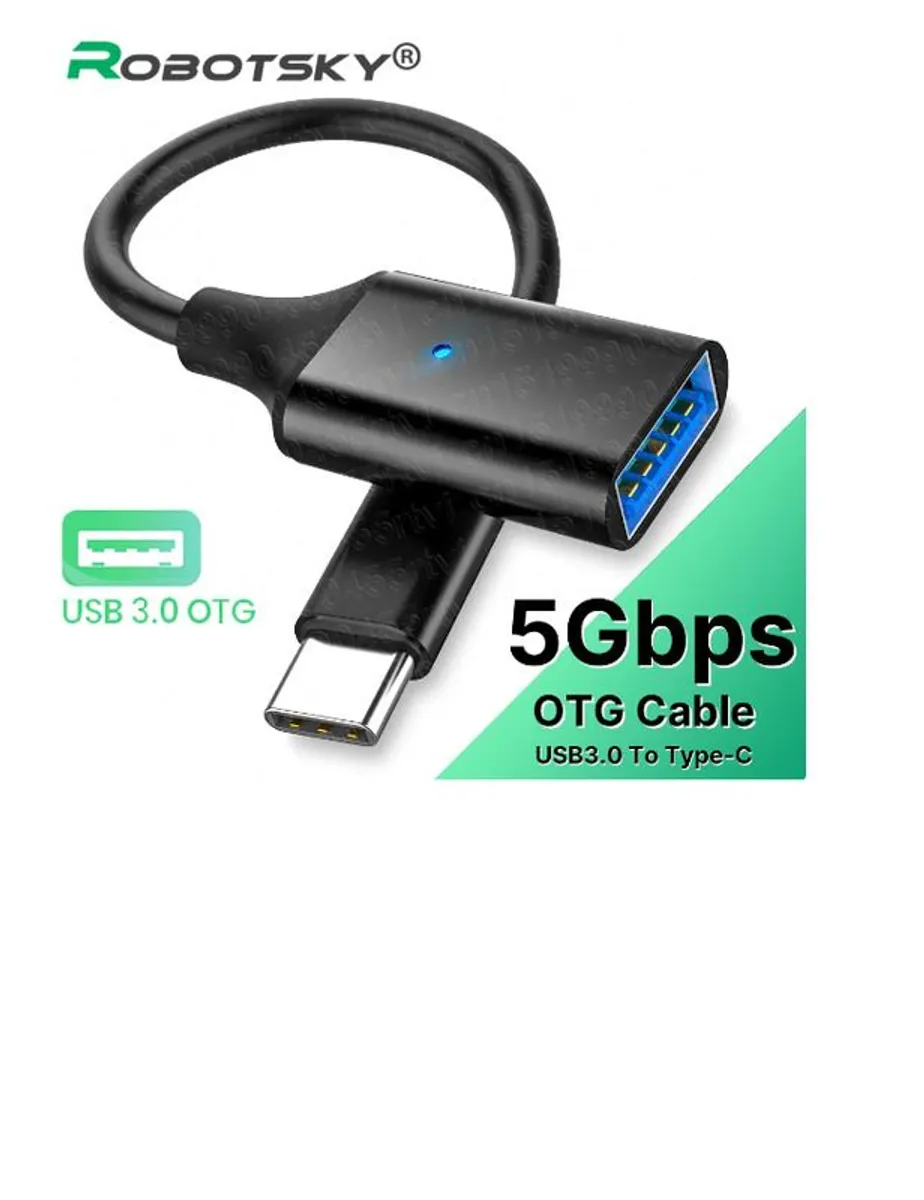 USB C Type C OTG Adapter Cable Male Type C to Female USB 3.0 Extension Cord 5Gbps High Speed Trans for Printer Mackbook Pro Wire - Image 1