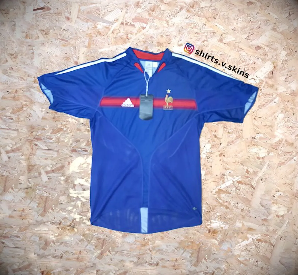 FREE POST Vintage France Jersey 2004 adidas shirt  BNWT Soccer Football Vintage Retro Blue Brand New With Tags