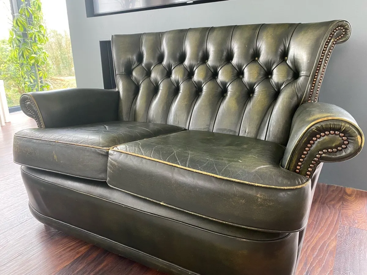 Green chesterfield sofa bed deals for sale