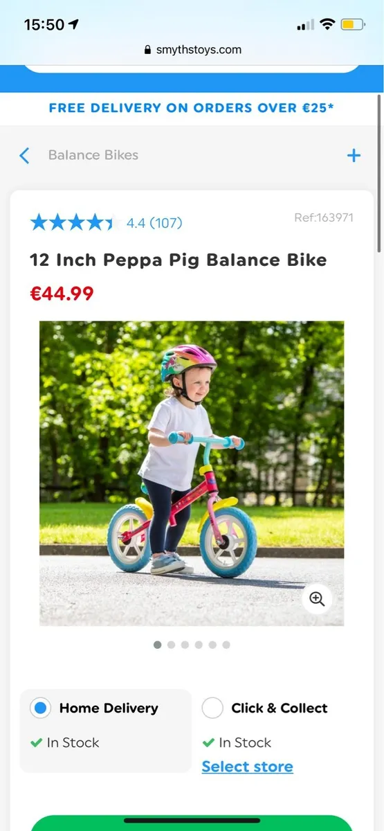 Peppa pig balance hot sale bike and helmet