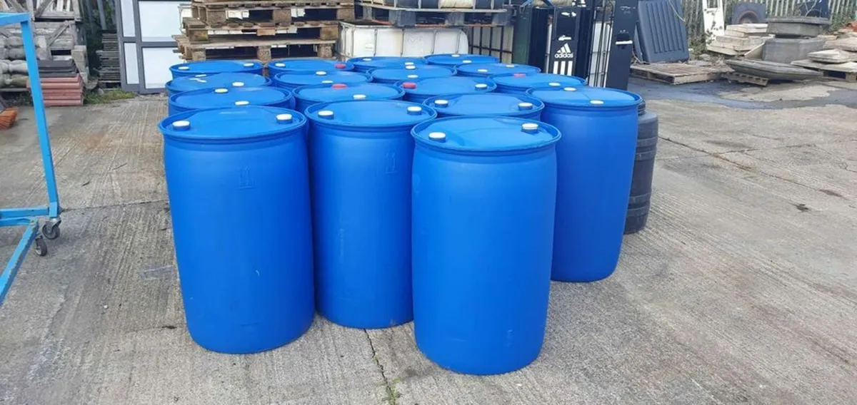 blue plastic barrels for sale in Co. Clare for €20 on DoneDeal