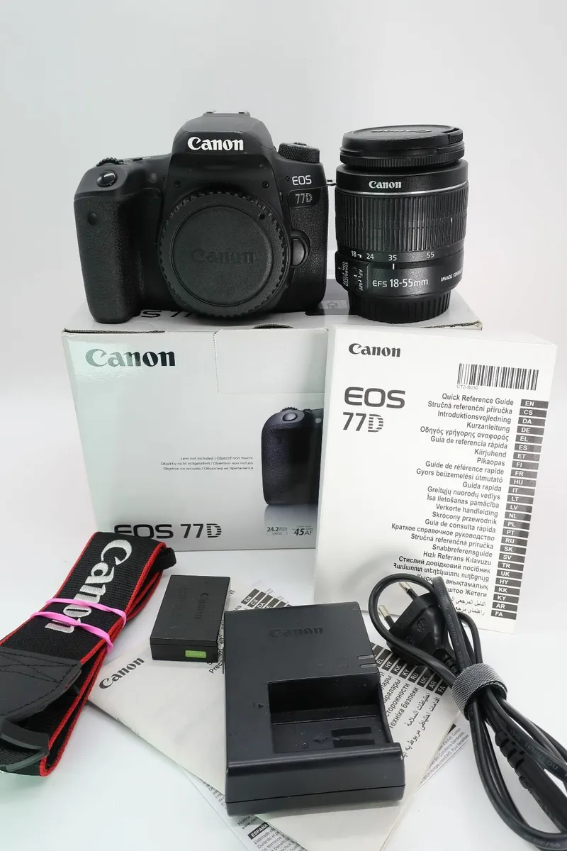 Canon EOS 77D Camera and Canon 1855mm IS II Lens for sale in Co