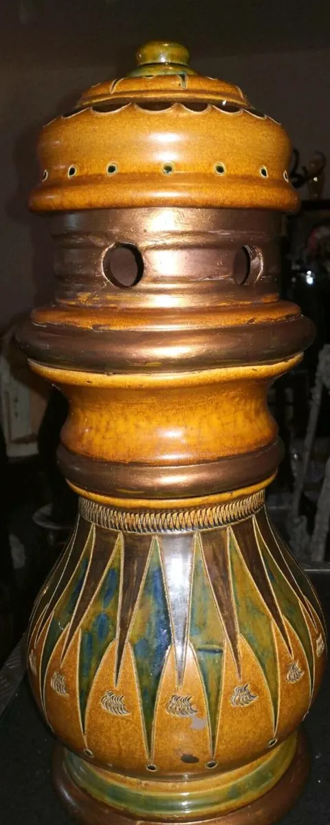 Large and heavy terracotta garden lantern
