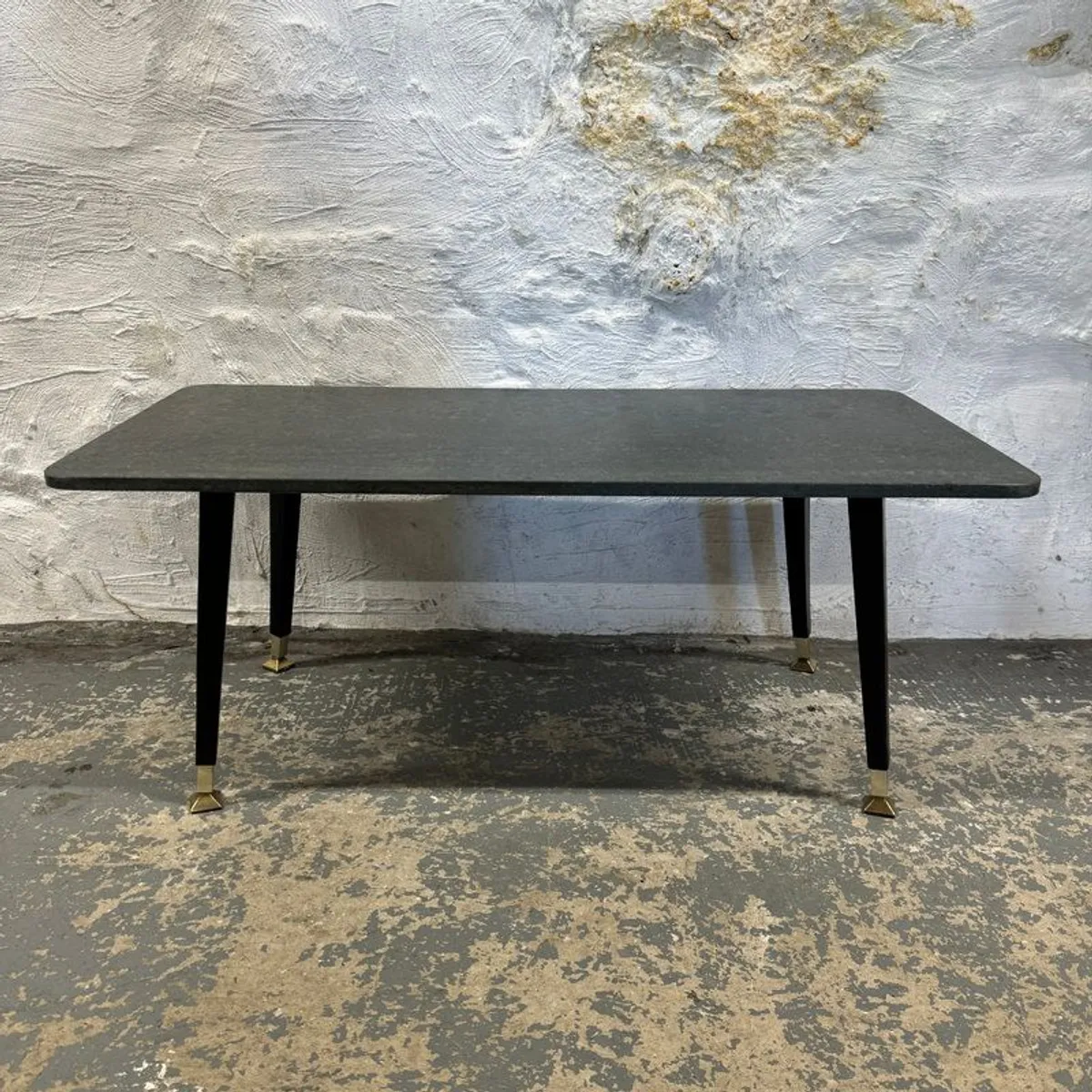 Mid Century Modern Coffee Table With Granite Top - Image 1