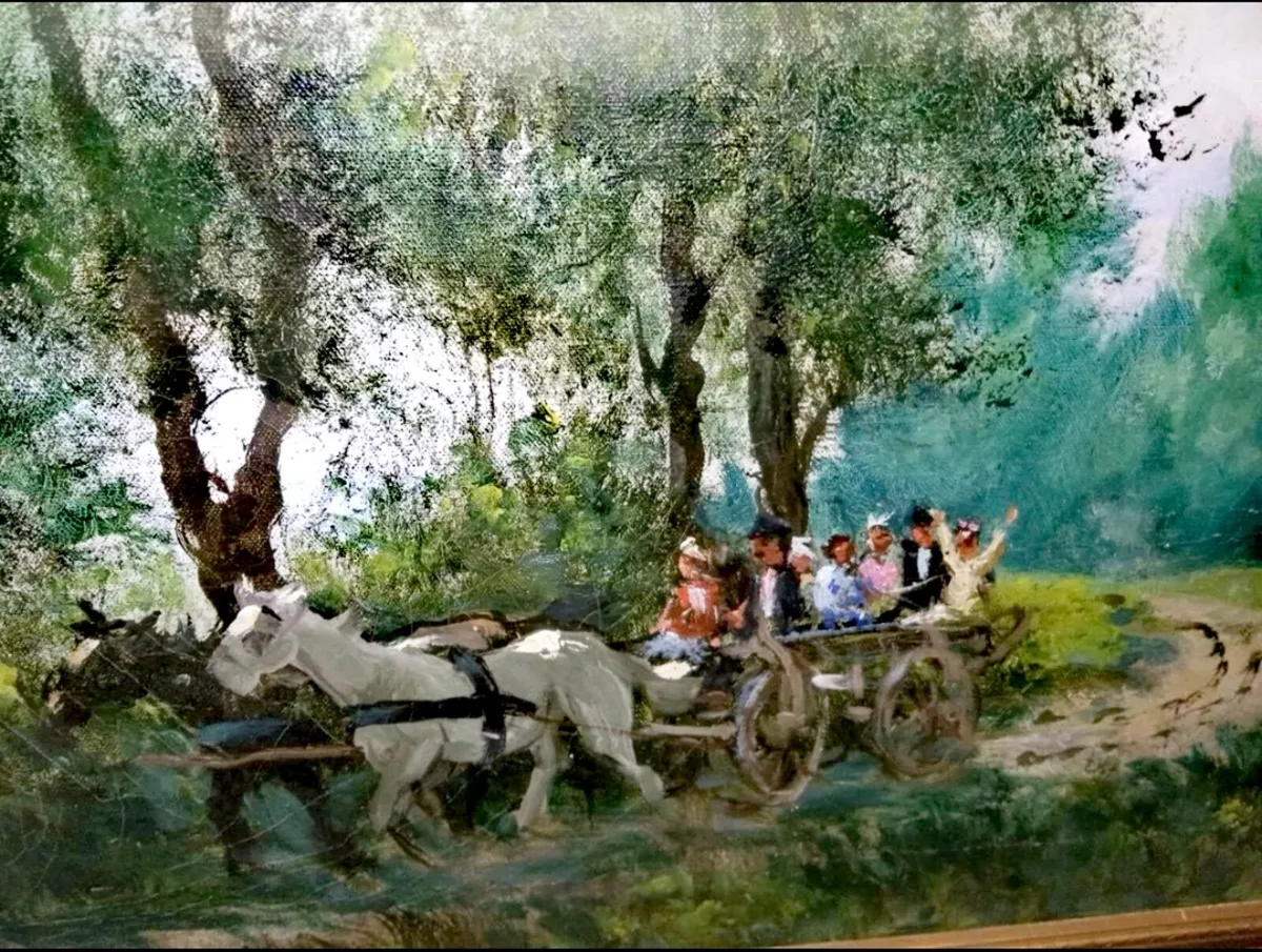 Large antique oil painting