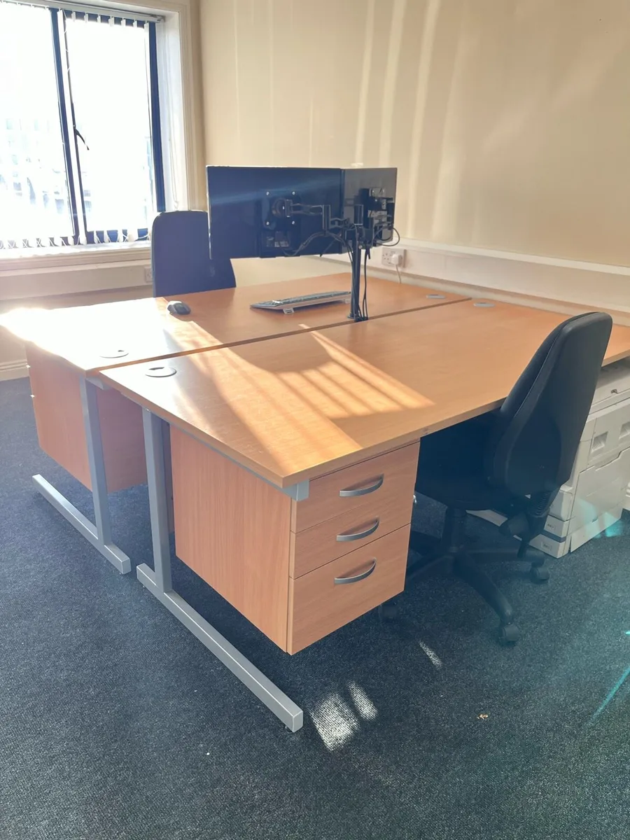 Office desk and chairs
