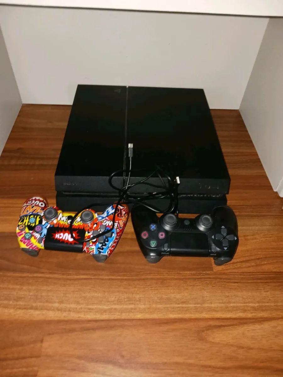 Playstation 4 and 2 controllers