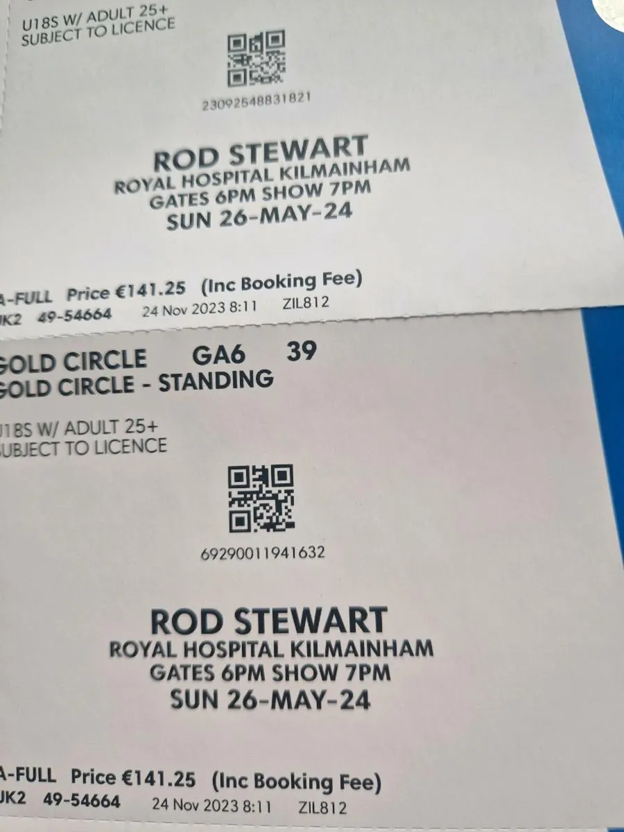 2 * Rod Stewart Golden Circle Tickets