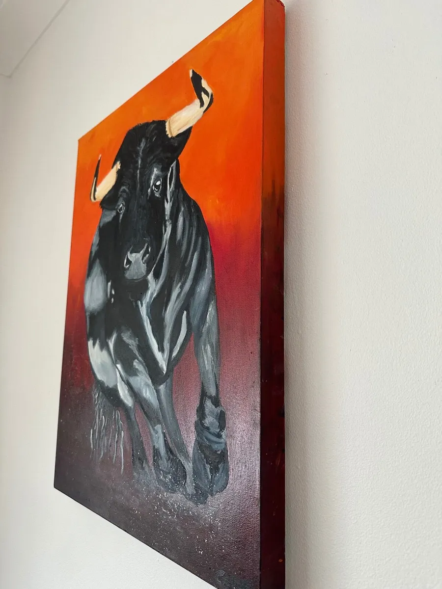 Art oil painting of Bull on canvas for sale in Co. Cork for €195 on