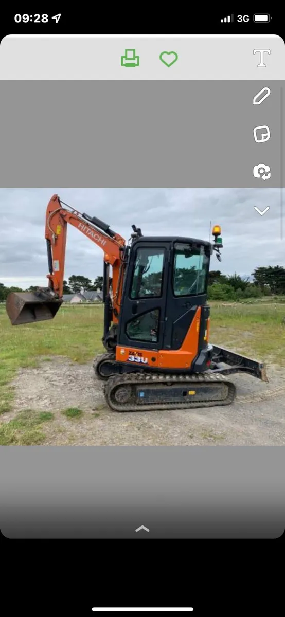 Mini digger hire with driver - Image 1