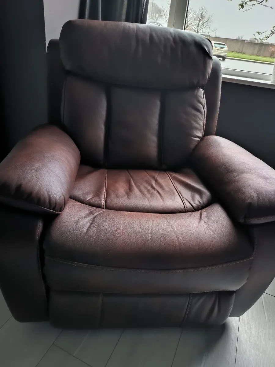 Genuine Full Grain Leather Reclining Chair