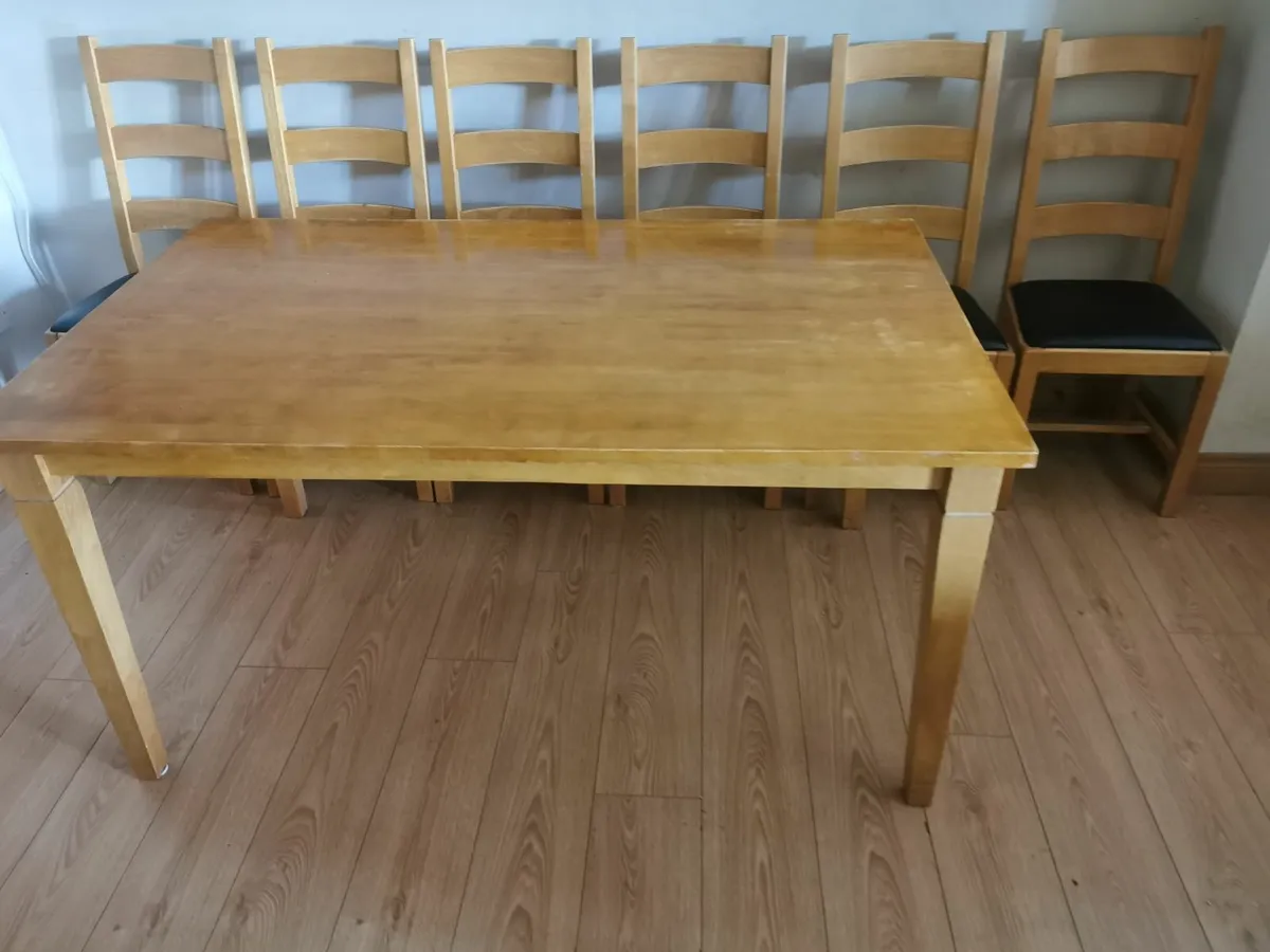 Oak solid large kitchen/dining table for sale in Co. Dublin for €95 on