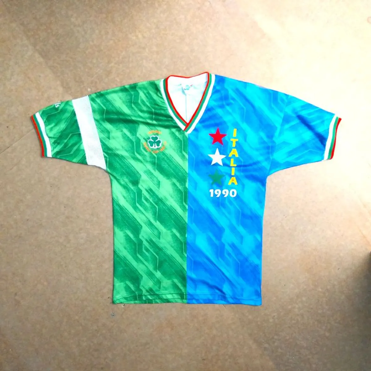FREE POST Italia 90 Republic of Ireland (S) Jersey Shirt O'Neills  Vintage Retro Soccer Football Eire Irish 90 Half Small - Image 1
