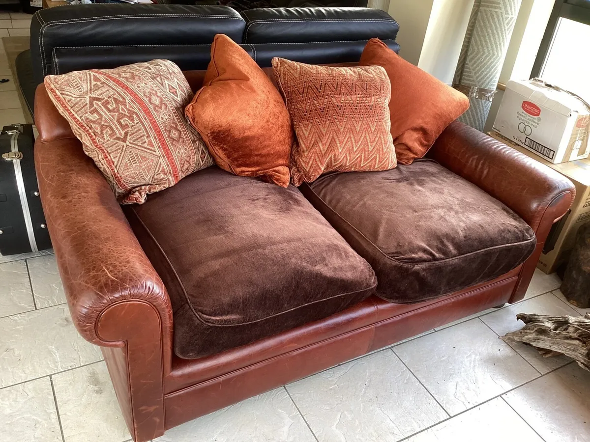 Tetrad brown leather 2-seater sofa