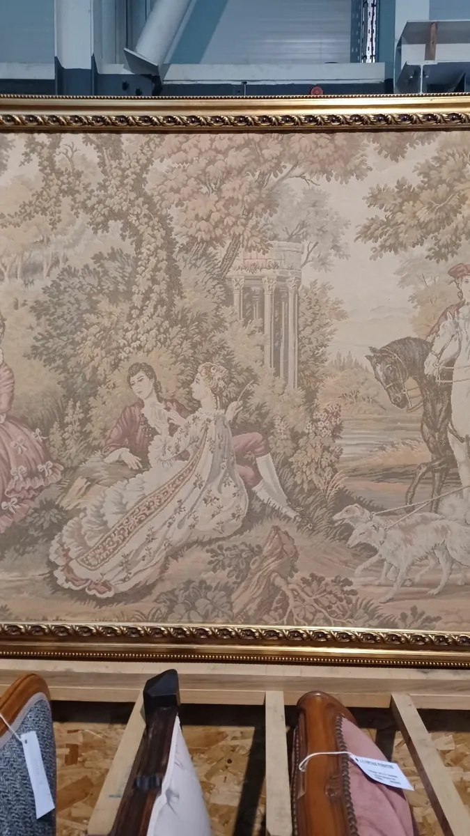 Nineteenth-century tapestry in a gold frame - Image 3