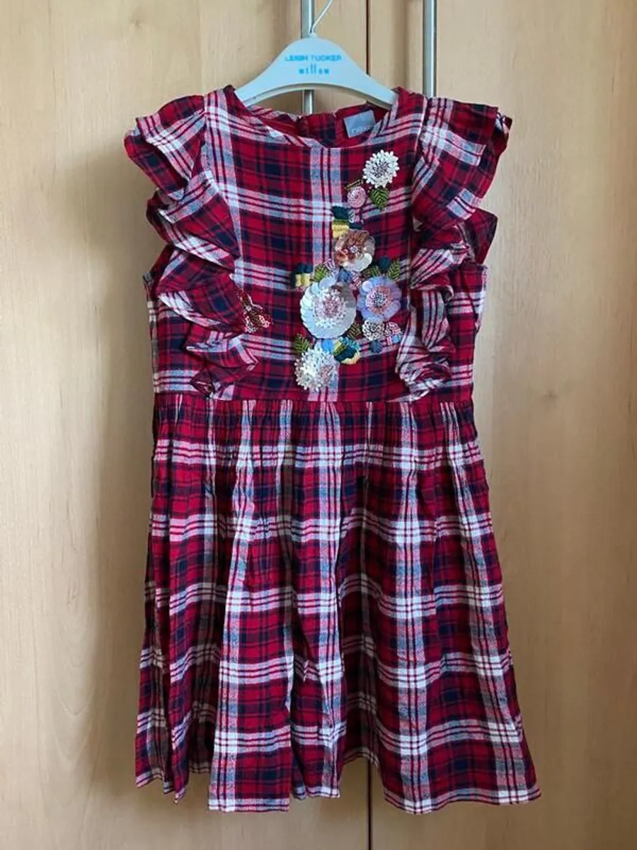 Next Girls Tartan Dress - Image 1