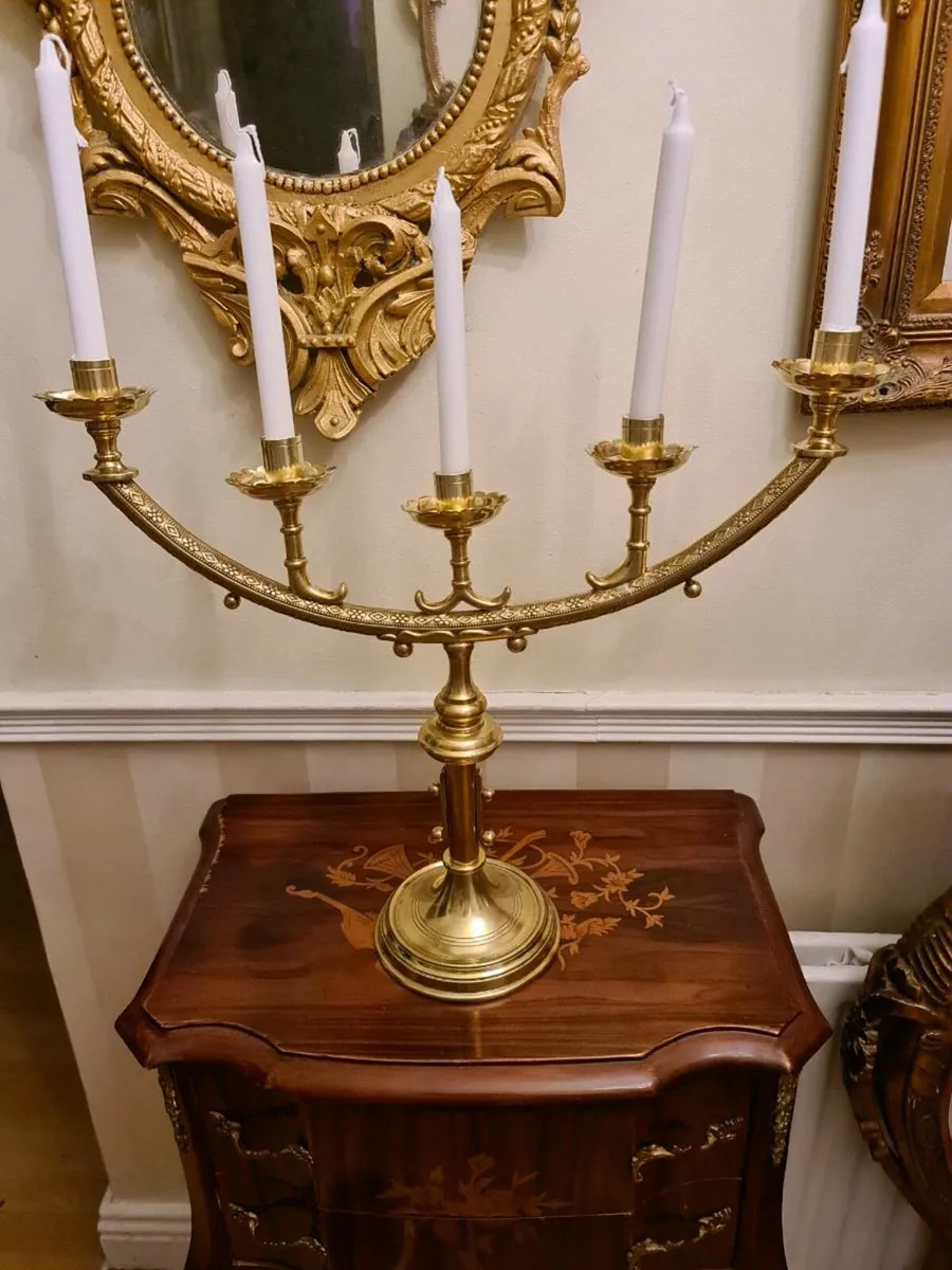 Antique brass candleabra