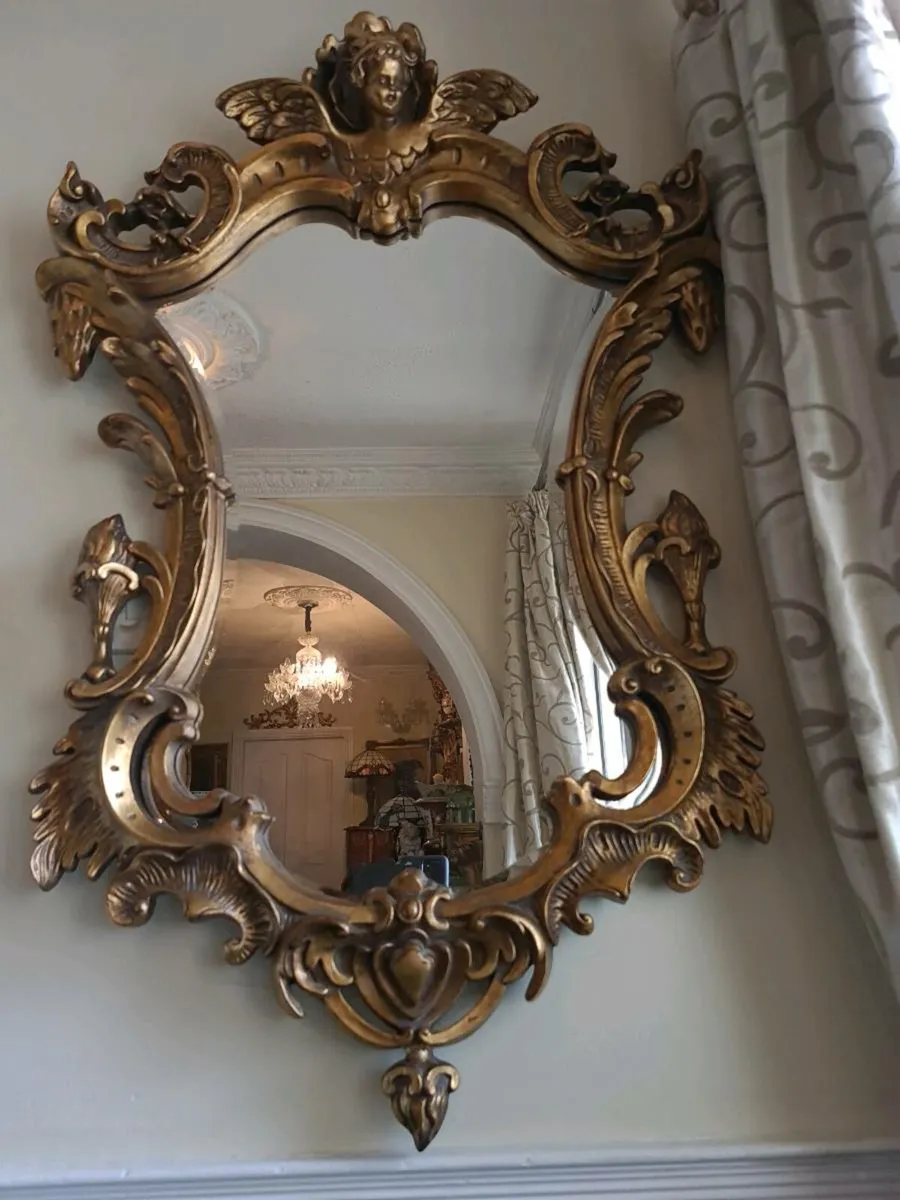 Large vintage gilt mirror