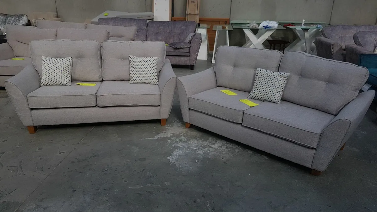 2 x2 seater grey fabric 6ft both