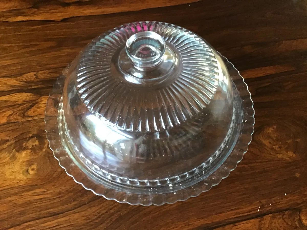 Large Old French Crystal,Dome Cheese Holdef