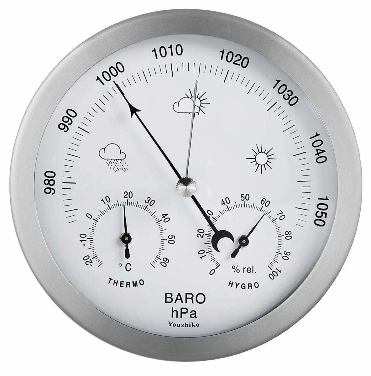 3 in 1  Analog Barometer, Thermometer & Hygrometer
