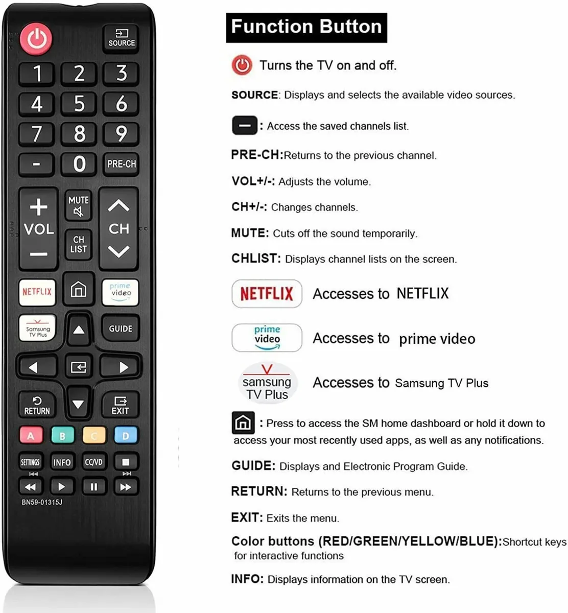 New BN59-01315J For Samsung 2020 LCD TV Remote Con