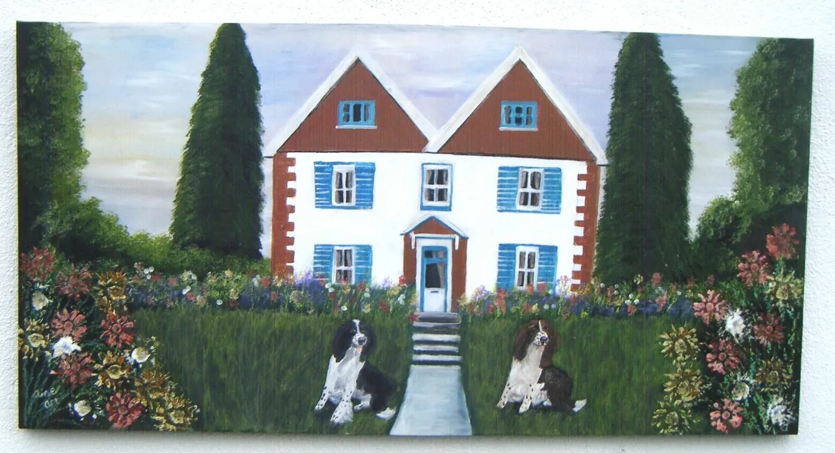 Original Painting  Spaniels at Home Half Price