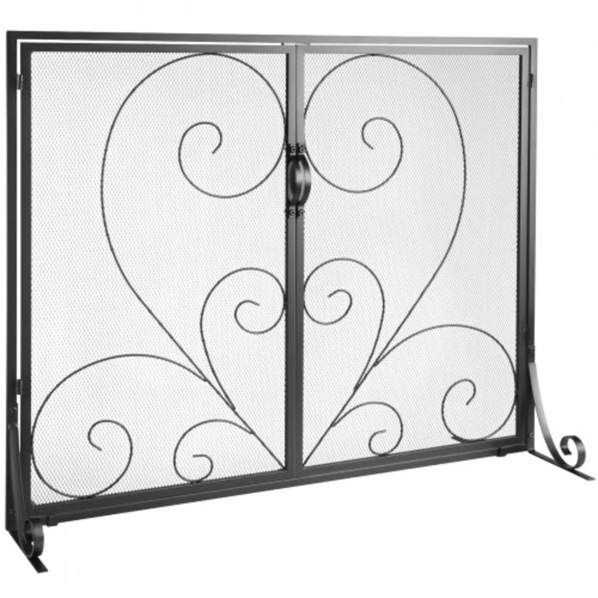 Fireplace Screen 2 Panel with Door, Sturdy Iron Me