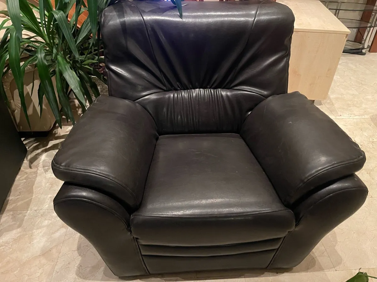 Very Comfortable Dark Brown Leather Armchair